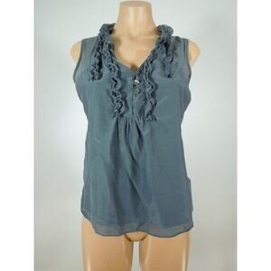 BANANA REPUBLIC Ruffle Blouse S SMALL Silk Blend